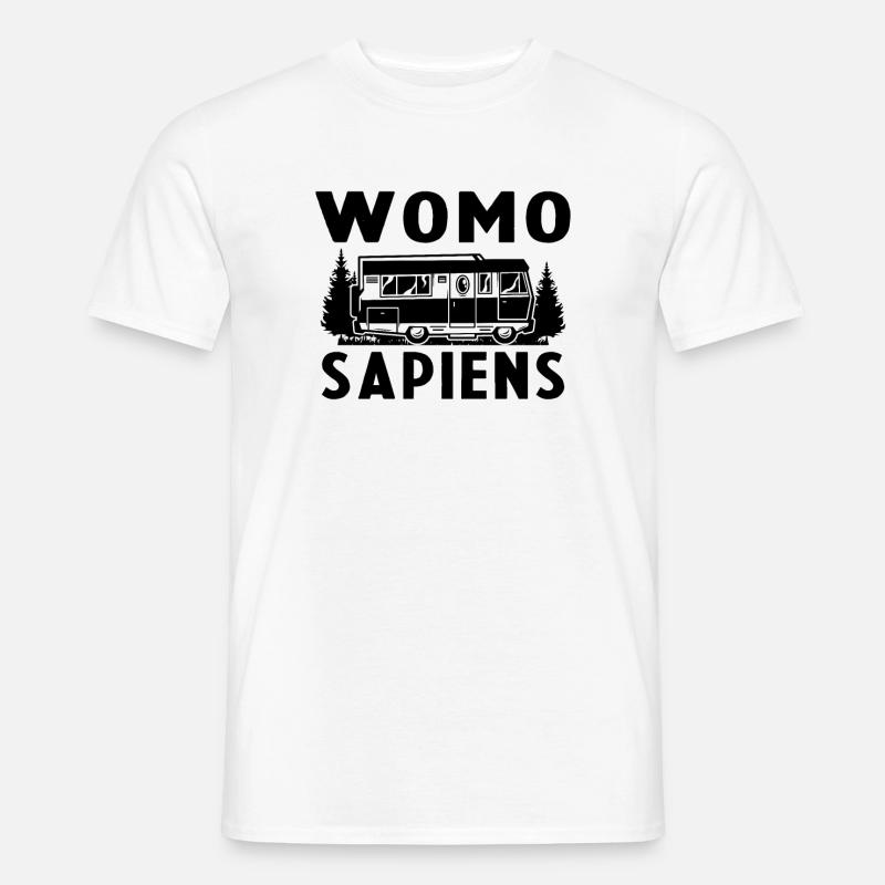Womo Sapiens Funny Caravan - Männer T-Shirt - Weiß