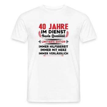 40 Jahre im Dienst 40 Jähriges Dienstjubiläum - Männer T-Shirt - Weiß - Vorne - AI Model Male 178 dark (178cm)
