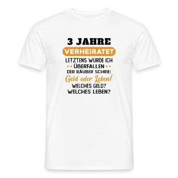 3 Jahre verheiratet zynisch 3 Hochzeitstag - Männer T-Shirt - Weiß - Vorne - AI Model Male 178 dark (178cm)