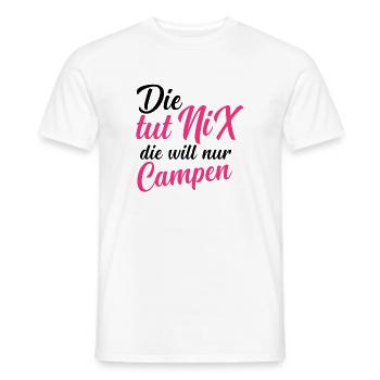 Die Will Nur Campen - Camper & Camping Wohnmobil - Männer T-Shirt - Weiß - Vorne - AI Model Male 178 dark (178cm)