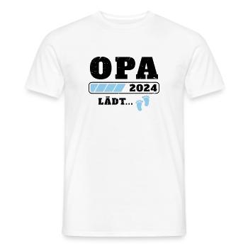 Opa 2024 lädt Schwangerschaftsankündigung ein - Männer T-Shirt - Weiß - Vorne - AI Model Male 178 dark (178cm)