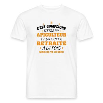 Un Apiculteur et un Super Retraité Cadeau Humour - T-shirt homme - blanc - Devant - AI Model Male 178 dark (178cm)