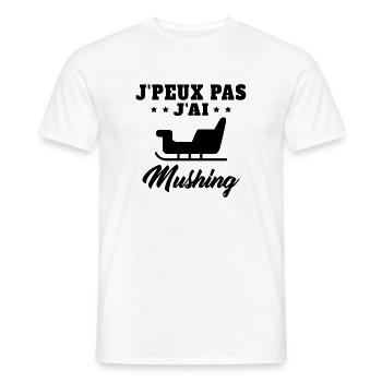 J'peux pas Mushing Chiens Traineau Cadeau Musher - T-shirt homme - blanc - Devant - AI Model Male 178 dark (178cm)