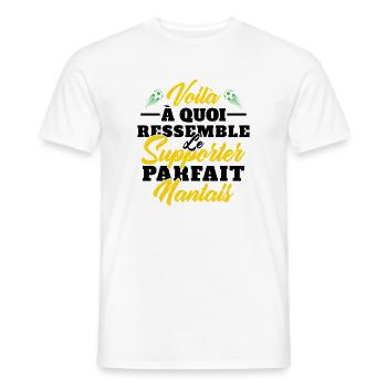 Supporter Nantais Cadeau Foot-ball Club Nantes - T-shirt homme - blanc - Devant - AI Model Male 178 dark (178cm)