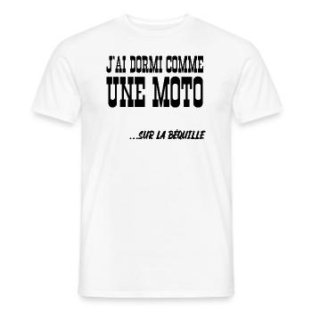 j'ai dormi comme une moto - T-shirt homme - blanc - Devant - AI Model Male 178 dark (178cm)