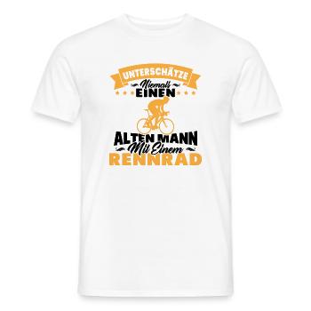 Alten mann mit einem Rennrad - Männer T-Shirt - Weiß - Vorne - AI Model Male 178 dark (178cm)