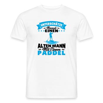 Alter Mann mit Paddel Kanufahrer Vintage Kanusport - Männer T-Shirt - Weiß - Vorne - AI Model Male 178 dark (178cm)