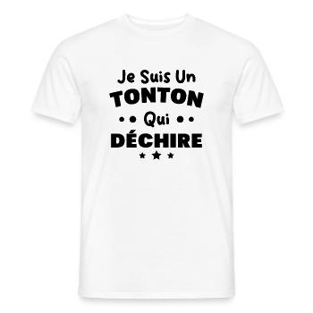 Je suis un Tonton qui déchire Cadeau Oncle Drôle - T-shirt homme - blanc - Devant - AI Model Male 178 dark (178cm)