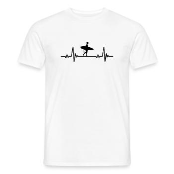 Herzschlag Surfer Surfen Surfing EKG - Männer T-Shirt - Weiß - Vorne - AI Model Male 178 dark (178cm)
