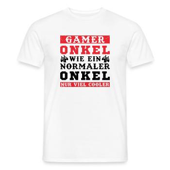 Der Coole Gaming Onkel Gamer Zocker Geschenk - Männer T-Shirt - Weiß - Vorne - AI Model Male 178 dark (178cm)