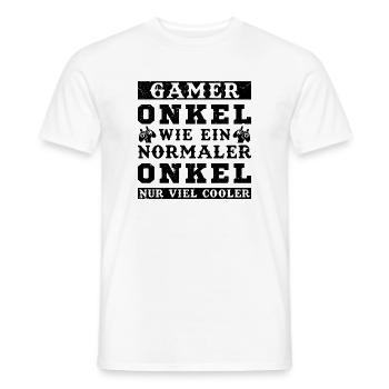 Der Coole Gaming Onkel Gamer Zocker Geschenk - Männer T-Shirt - Weiß - Vorne - AI Model Male 178 dark (178cm)