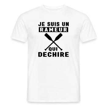 Je Suis Un Rameur qui déchire Humour Avironneur - T-shirt homme - blanc - Devant - AI Model Male 178 dark (178cm)