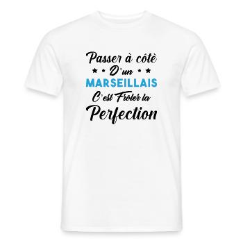 Marseille Perfection Humour Culture France Homme - T-shirt homme - blanc - Devant - AI Model Male 178 dark (178cm)