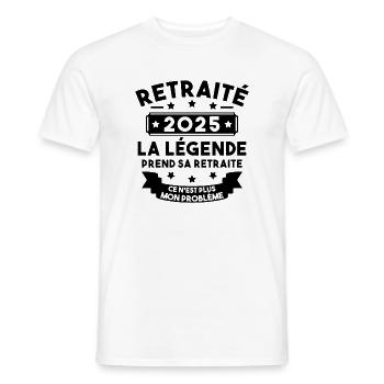 Retraité 2025 Pour Homme Femme Départ Retraite - T-shirt homme - blanc - Devant - AI Model Male 178 dark (178cm)