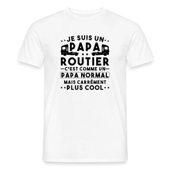 je suis un papa routier / humour papa routier - T-shirt homme - blanc - Devant - AI Model Male 178 dark (178cm)
