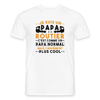 je suis un papa routier / humour papa routier - T-shirt homme - blanc - Devant - AI Model Male 178 dark (178cm)