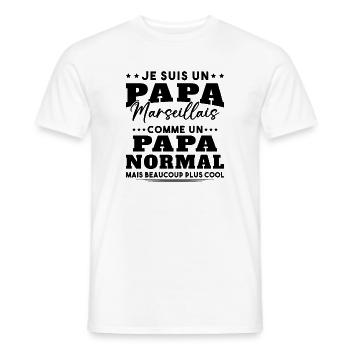 Papa Marseillais Humour Cadeau De Noël - T-shirt homme - blanc - Devant - AI Model Male 178 dark (178cm)
