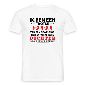 Ik ben een trotse papa van een geweldige lieve - Heren T-shirt - wit - Voor - AI Model Male 178 dark (178cm)