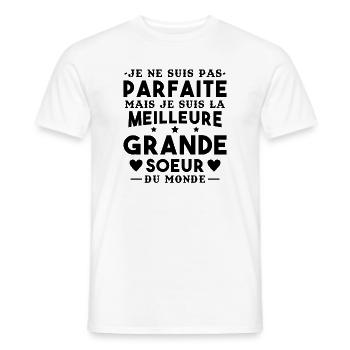 Je suis la meilleure grande soeur du monde - T-shirt homme - blanc - Devant - AI Model Male 178 dark (178cm)