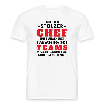 Ich bin Stolzer Chef Geschenkidee - Männer T-Shirt - Weiß - Vorne - AI Model Male 178 dark (178cm)
