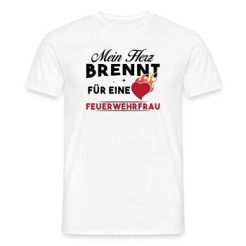Mein Herz brennt für eine Feuerwehrfrau - Männer T-Shirt - Weiß - Vorne - AI Model Male 178 dark (178cm)