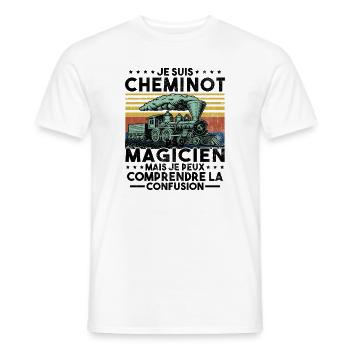 Cheminot Conducteur De Train Chemin De Fer - T-shirt homme - blanc - Devant - AI Model Male 178 dark (178cm)