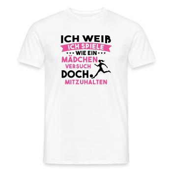 Fußball Sport Mädchen Geschenk - Männer T-Shirt - Weiß - Vorne - AI Model Male 178 dark (178cm)