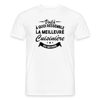Idée cadeau - Meilleure cuisinière au monde - T-shirt homme - blanc - Devant - AI Model Male 178 dark (178cm)