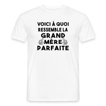 Grand Mère Parfaite Mémère Mémé Mamie Bonne Maman - T-shirt homme - blanc - Devant - AI Model Male 178 dark (178cm)