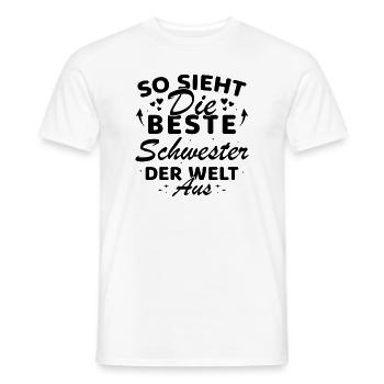 Beste Schwester der Welt Lustige beste Schwester - Männer T-Shirt - Weiß - Vorne - AI Model Male 178 dark (178cm)