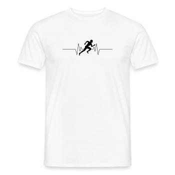 Runner Heartbeat - Men's T-Shirt - white - Front - AI Model Male 178 dark (178cm)