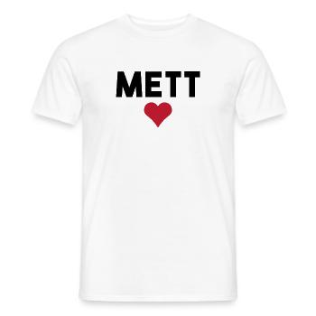 Mett Fleischher Lovers of Mettigel and meat - Men's T-Shirt - white - Front - AI Model Male 178 dark (178cm)