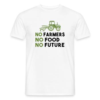 Démo de l’agriculteur Pas d’agriculteurs Pas de nourriture Pas d’avenir Agriculteur - T-shirt homme - blanc - Devant - AI Model Male 178 dark (178cm)