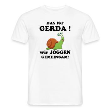C’est Gerda Nous faisons du jogging ensemble Running Slow - T-shirt homme - blanc - Devant - AI Model Male 178 dark (178cm)