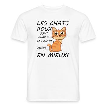 Chats Roux Sont Comme Les Autres Chats En Mieux - T-shirt homme - blanc - Devant - AI Model Male 178 dark (178cm)
