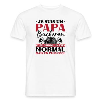 Lumberjack Dad is like a normal dad - Men's T-Shirt - white - Front - AI Model Male 178 dark (178cm)