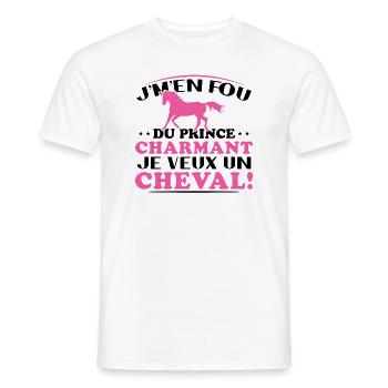 Ich kümmere mich nicht um den Märchenprinzen, ich will ein Pferd - Männer T-Shirt - Weiß - Vorne - AI Model Male 178 dark (178cm)