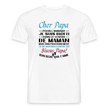 Originelle Schwangerschaftsanzeige für werdende Väter - Männer T-Shirt - Weiß - Vorne - AI Model Male 178 dark (178cm)