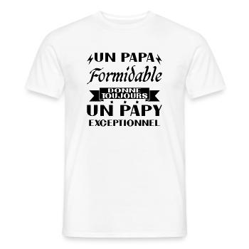 Toller Papa gibt immer außergewöhnlichen Opa - Männer T-Shirt - Weiß - Vorne - AI Model Male 178 dark (178cm)
