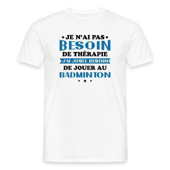 Ich muss nur Badminton spielen Geschenk - Männer T-Shirt - Weiß - Vorne - AI Model Male 178 dark (178cm)