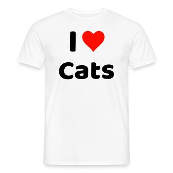 I LOVE CATS - Design pour les amoureux des chats ! - T-shirt homme - blanc - Devant - AI Model Male 178 dark (178cm)