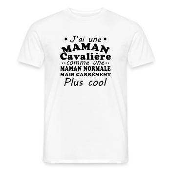 J'ai une maman cavalière - T-shirt homme - blanc - Devant - AI Model Male 178 dark (178cm)