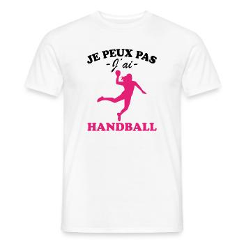 Ich kann nicht Handball haben - Männer T-Shirt - Weiß - Vorne - AI Model Male 178 dark (178cm)