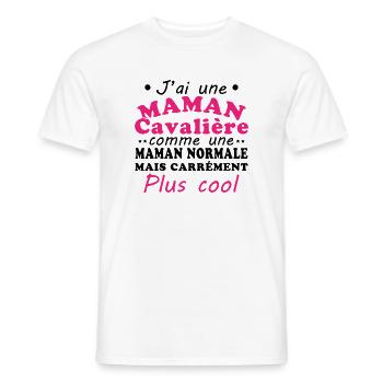 J'ai une maman cavalière - T-shirt homme - blanc - Devant - AI Model Male 178 dark (178cm)