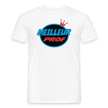 MEILLEUR PROF - T-shirt homme - blanc - Devant - AI Model Male 178 dark (178cm)