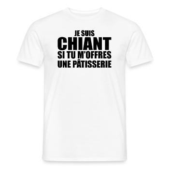 Homme qui adore : Pâtisserie. Design Drôle Humour - T-shirt homme - blanc - Devant - AI Model Male 178 dark (178cm)