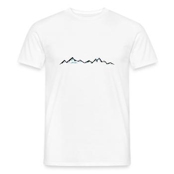 MONTAGNES Paysage Silhouette Panorama - T-shirt homme - blanc - Devant - AI Model Male 178 dark (178cm)