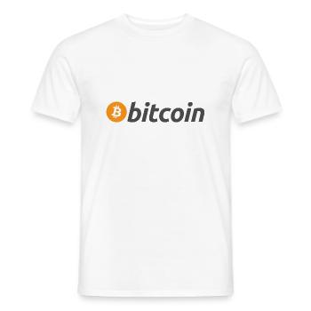 Bitcoin Logo B-Bitcoin official official - Men's T-Shirt - white - Front - AI Model Male 178 dark (178cm)