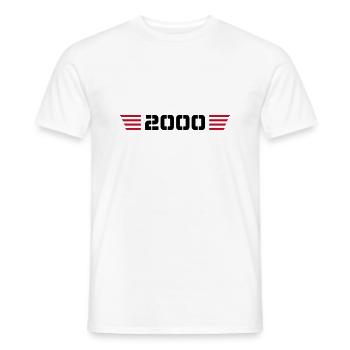 Year of birth Birthday Born In - Made in 2000 - Men's T-Shirt - white - Front - AI Model Male 178 dark (178cm)