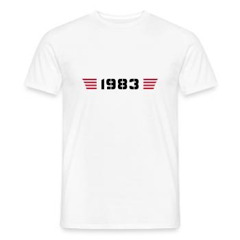 Year of birth Birthday Born In 1983 - Made in 1983 - Men's T-Shirt - white - Front - AI Model Male 178 dark (178cm)